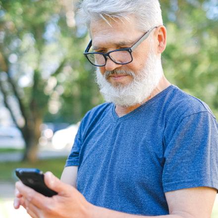 Man checking their phone